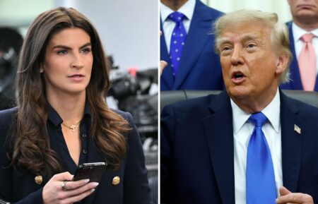 Kaitlan Collins and Donald Trump