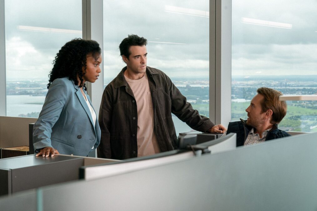Aimé Donna Kelly as Capt. Renee Kelly, Corey Cott as Det. Jake Griffin, Eric Nelson as Scott — 'Law & Order: SVU' Season 28 Premiere "Volition"