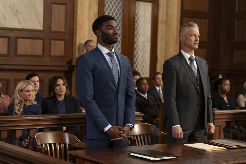 Jelani Alladin as A.D.A. Aidan Hawkins, Peter Scanavino as A.D.A. Dominick "Sonny" Carisi Jr. — 'Law & Order: SVU' Season 28 Premiere "Volition"