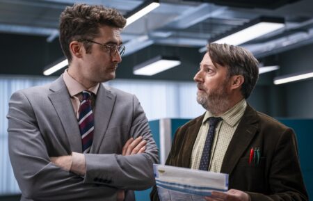 Ben Ashenden as Ethan Cole and David Mitchell as Ludwig in 'Ludwig' Season 2