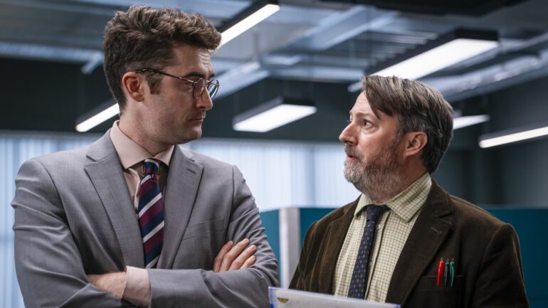 Ben Ashenden as Ethan Cole and David Mitchell as Ludwig in 'Ludwig' Season 2