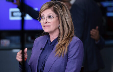 Fox Business anchor Maria Bartiromo speaks on the floor of the New York Stock Exchange