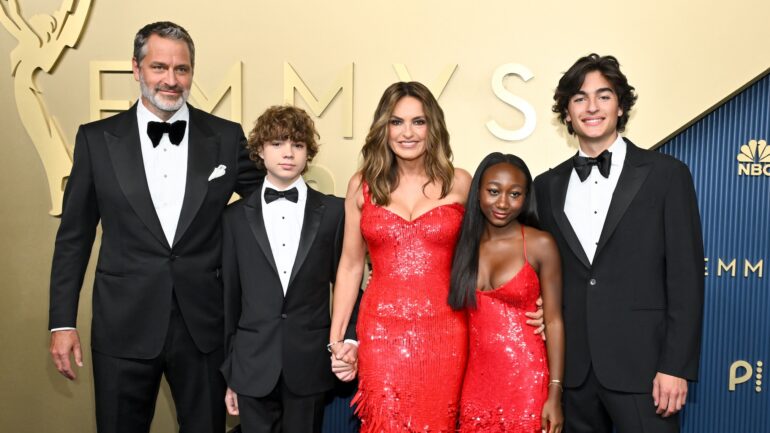 Peter Hermann and Mariska Hargitay at the 78th Emmy Awards