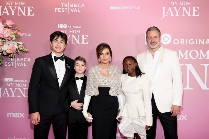 August Miklos Friedrich Hermann, Andrew Nicolas Hermann, Mariska Hargitay, Amaya Josephine Hermann and Peter Hermann attend the "My Mom Jayne: A Film by Mariska Hargitay" Premiere during the 2025 Tribeca Festival at Carnegie Hall on June 13, 2025 in New York City.