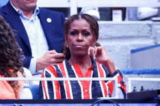 Former First Lady Michelle Obama attends the women's singles semi-final tennis match between Belarus's Aryna Sabalenka and USA's Jessica Pegula