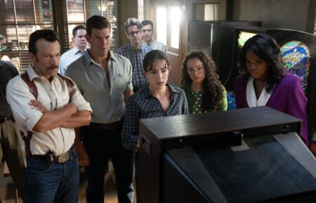 Kyle Schmid as Mike Franks, Austin Stowell as Leroy Jethro Gibbs, Mariel Molino as Cecilia “Lala” Dominguez, Tyla Abercrombie as Mary Jo Sullivan — 'NCIS: Origins' Season 3 Premiere