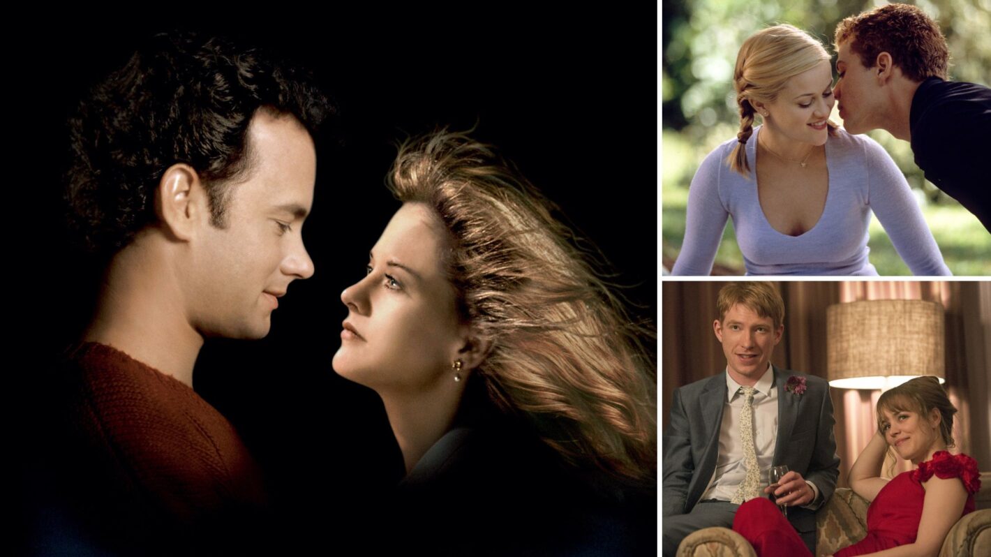 Tom Hanks and Meg Ryan in 'Sleepless in Seattle,' Reese Witherspoon and Ryan Phillippe in 'Cruel Intentions,' Domhnall Gleeson and Rachel McAdams in 'About Time'