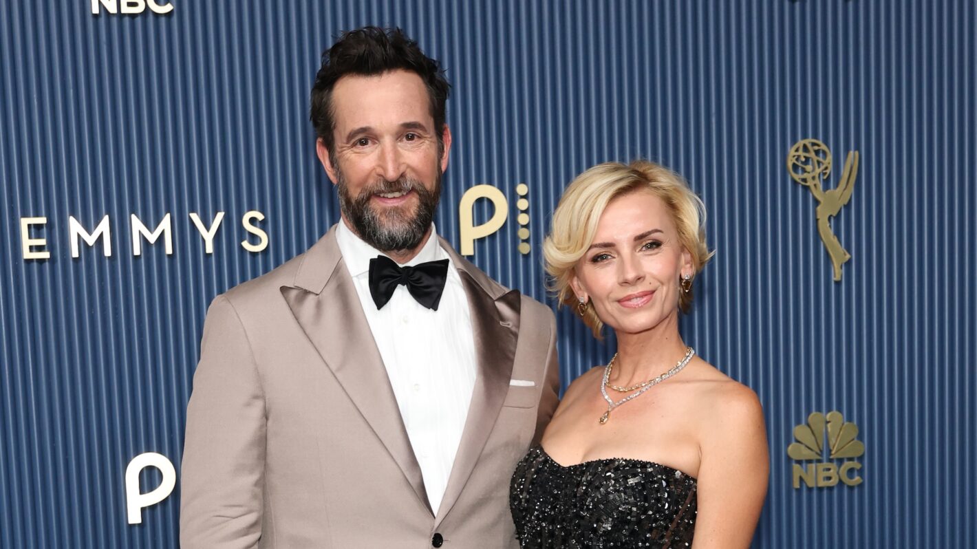 Noah Wyle and Sara Wells attend the 78th Primetime Emmy Awards at Peacock Theater on September 14, 2026 in Los Angeles, California