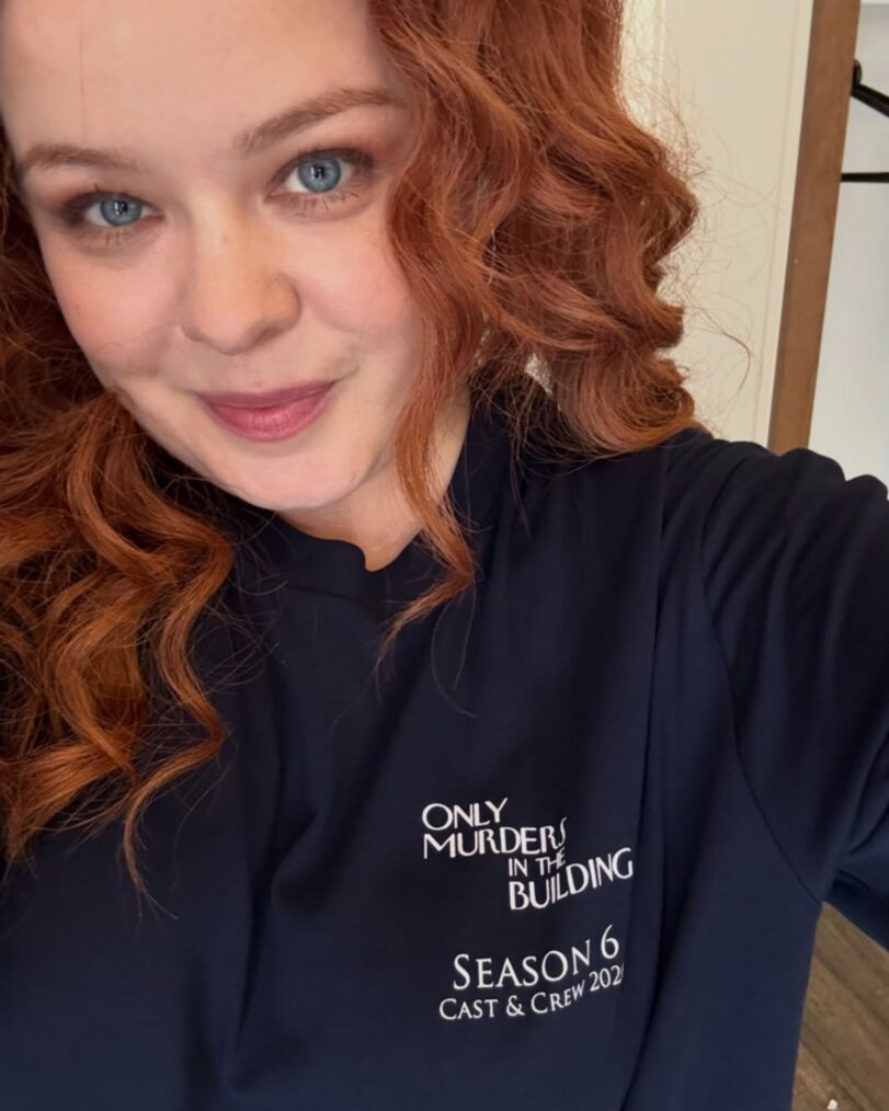 Nicola Coughlan behind the scenes of 'Only Murders in the Building' Season 6