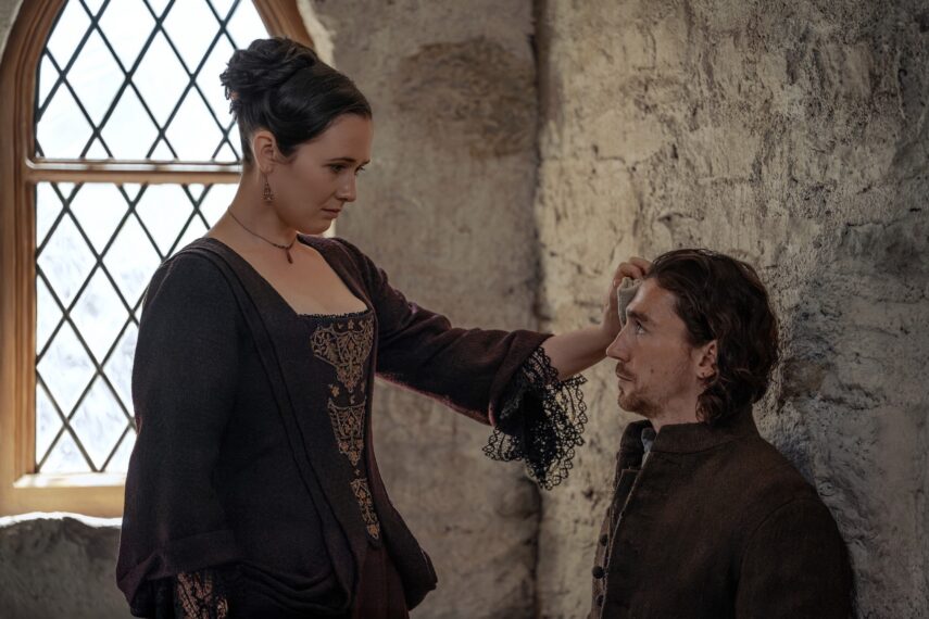 Sadhbh Mailn (“Jocasta MacKenzie Cameron”) and Rory Alexander (“Murtagh Fraser“) — 'Outlander: Blood of My Blood' Season 2 Episode 2
