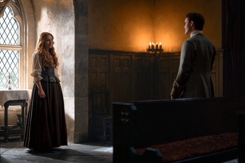 Harriet Slater and Seamus McLean Ross in 'Outlander: Blood of My Blood' Season 2
