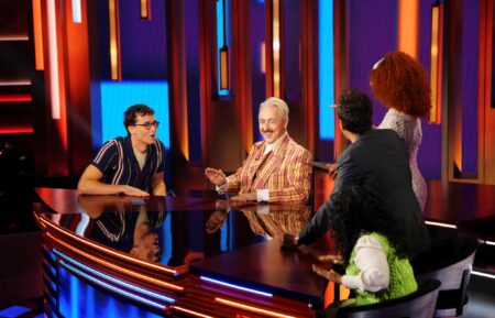 PASSWORD -- Episode 314 -- Pictured: (l-r) A contestant, Alan Cumming, a contestant, Jimmy Fallon, Keke Palmer
