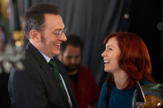 Michael Emerson as Harold Finch and Carrie Preston as Grace Hendricks in ‘Person of Interest’