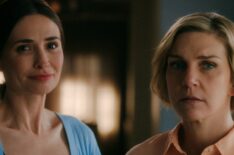 Karolina Wydra and Rhea Seehorn in 'Pluribus' Season 1