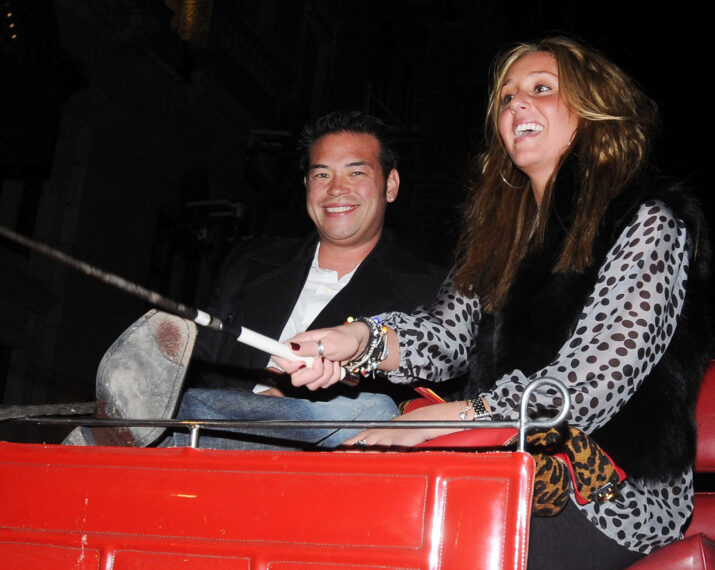 Jon Gosselin and his girlfriend Hailey Glassman arrive at the Oak Room by carriage on October 17, 2009 in New York City