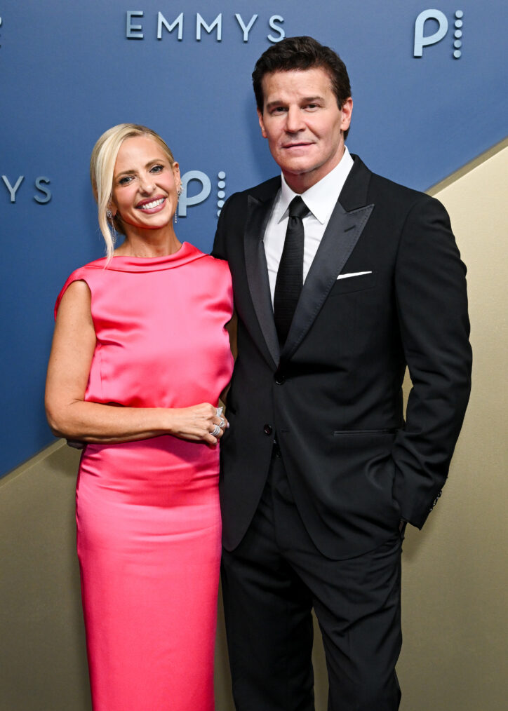 Sarah Michelle Gellar and David Boreanaz at the 78th Emmy Awards
