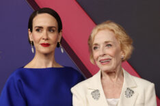 Sarah Paulson and Holland Taylor attend the 76th Emmy Awards at Peacock Theater on September 15, 2024, in Los Angeles, California