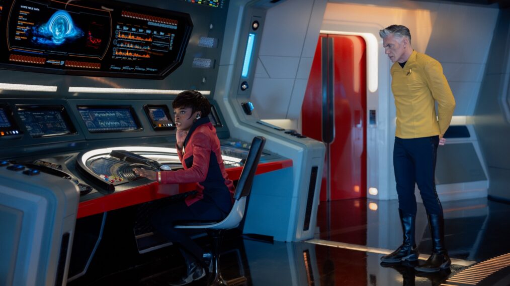Celia Rose Gooding as Uhura and Anson Mount as Captain Pike — 'Star Trek: Strange New Worlds' Season 4 Finale