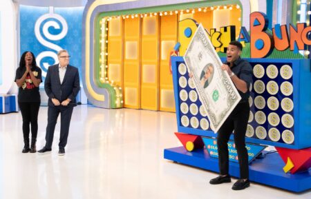 "Episode 1205L" -- Coverage of the CBS Original Daytime Series THE PRICE IS RIGHT, scheduled to air on the CBS Television Network. Pictured: Drew Carey and Devin Goda.