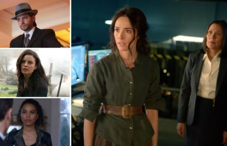 Aaron Stanford as James Cole in ‘12 Monkeys,’ Rachel Nichols as Keira Cameron in ‘Continuum,’ Nesta Cooper as Carly Shannon in ‘Travelers,’ Abigail Spencer as Lucy Preston and Sakina Jaffrey as Denise Christopher in ‘Timeless’