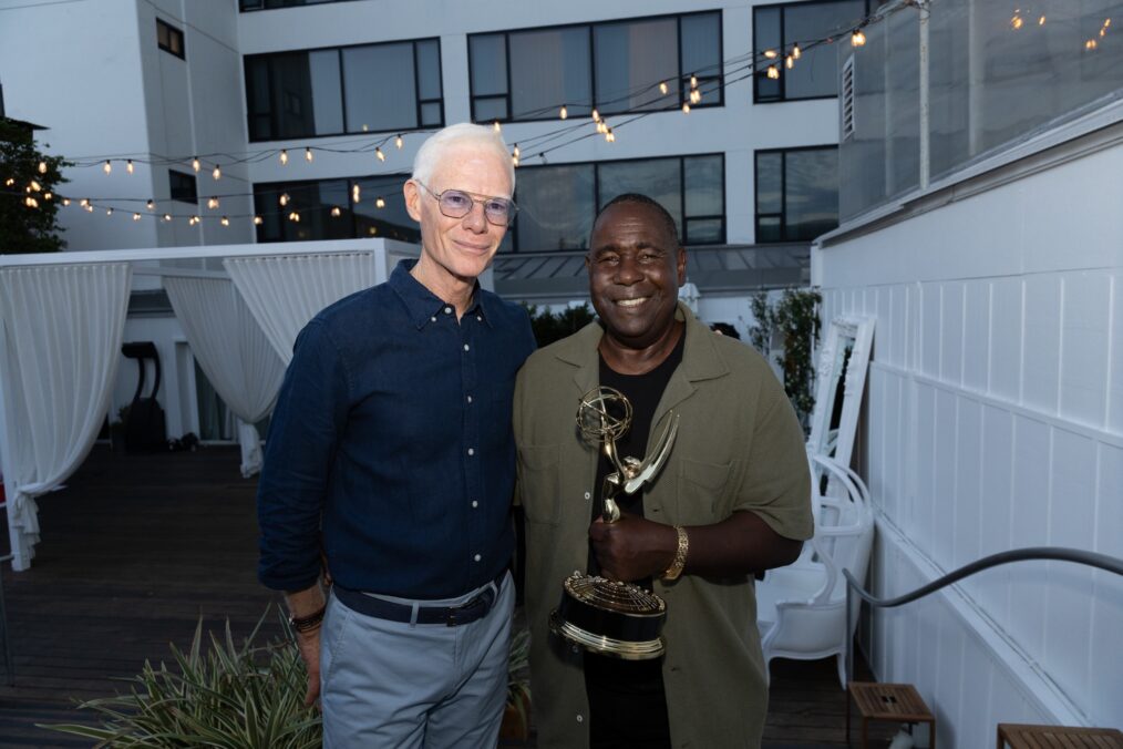 TV Guide Magazine's Paul Turcotte and Ernest Harden Jr. attend as TV Guide Magazine presents: Producers’ Evening at White Rabbit Sky Lounge on September 08, 2026 in Los Angeles, California.