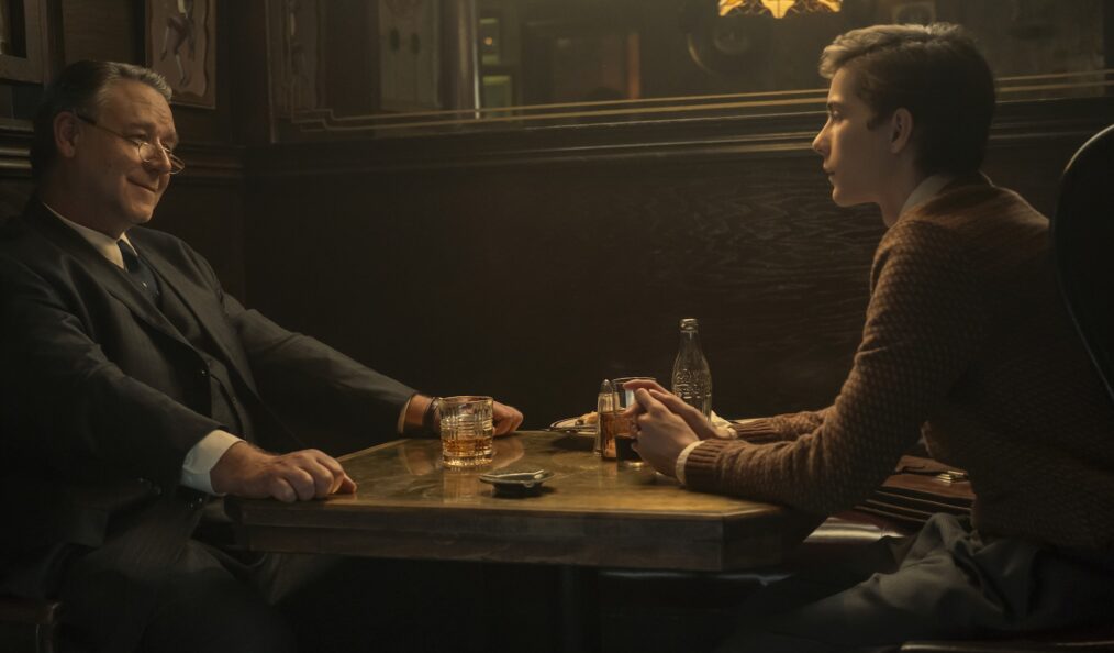 Unabomber. (L to R) Russell Crowe as Henry Murray and Jacob Tremblay as Ted Kaczynski in Unabomber. Cr. Philippe Bosse/Netflix ©2026