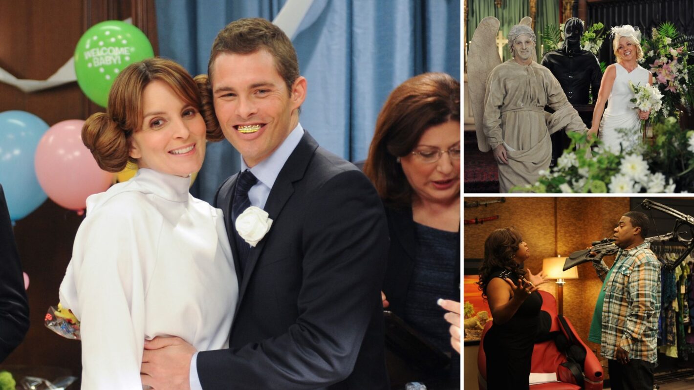 Tina Fey, James Marsden, Will Forte, Jane Krakowski, Sherri Shepherd, and Tracy Morgan on '30 Rock'