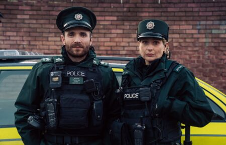 Martin McCann (Steve Neil), Sian Brooke (Grace Ellis) - Blue Lights - Season 4 - BritBox