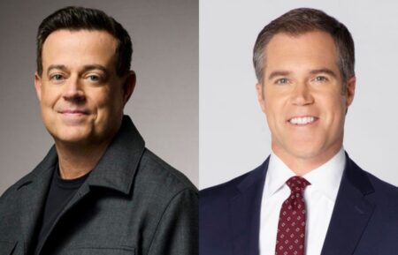 Carson Daly, 'The Voice' Season 30 promo pic, NBC, 2026; Peter Alexander, 'Weekend Today' promo photo, NBC, 2019.