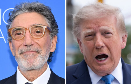 US television producer Chuck Lorre attends Project Angel Food's 2026 "Angel Awards" honoring Chuck Lorre in Los Angeles on September 26, 2026. (Photo by LISA O'CONNOR / AFP via Getty Images); Donald Trump