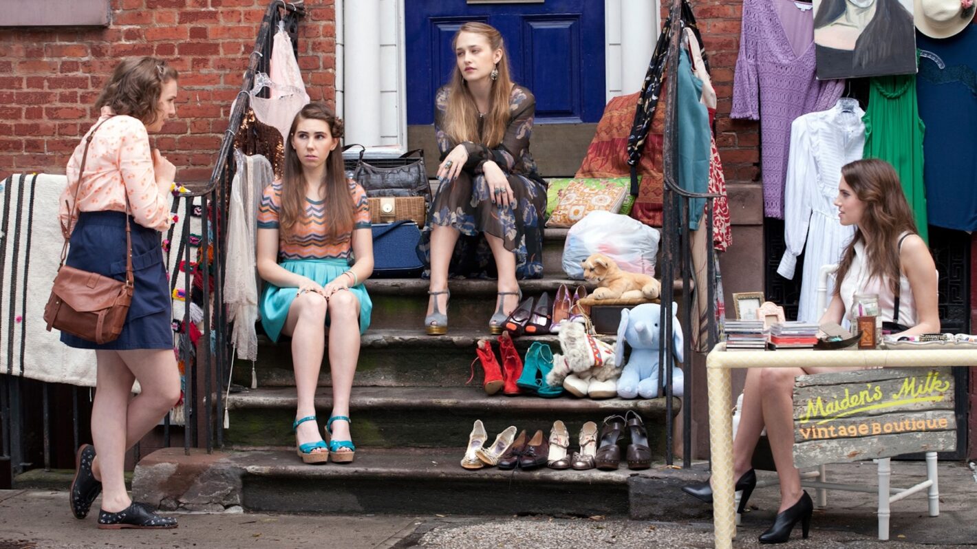 GIRLS, (from left): Lena Dunham, Zosia Mamet, Jemima Kirke, Allison Williams, 'Bad Friend', (Season 2, ep. 203, aired Jan. 27, 2013), 2012-. photo: Jessica Miglio / © HBO / Courtesy: Everett Collection