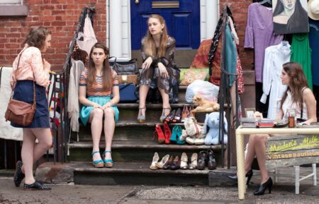 GIRLS, (from left): Lena Dunham, Zosia Mamet, Jemima Kirke, Allison Williams, 'Bad Friend', (Season 2, ep. 203, aired Jan. 27, 2013), 2012-. photo: Jessica Miglio / © HBO / Courtesy: Everett Collection
