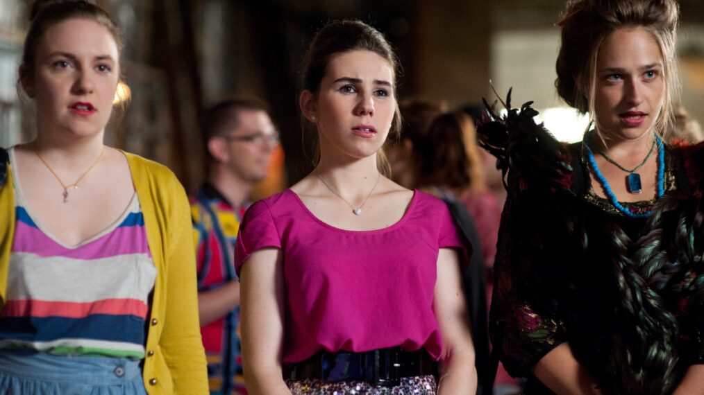 GIRLS, (from left): Lena Dunham, Zosia Mamet, Jemima Kirke, 'Welcome To Bushwick (aka The Crackcident)', (Season 1, ep. 107, aired May 27, 2012), 2012-. photo: Jojo Whilden / © HBO / Courtesy: Everett Collection