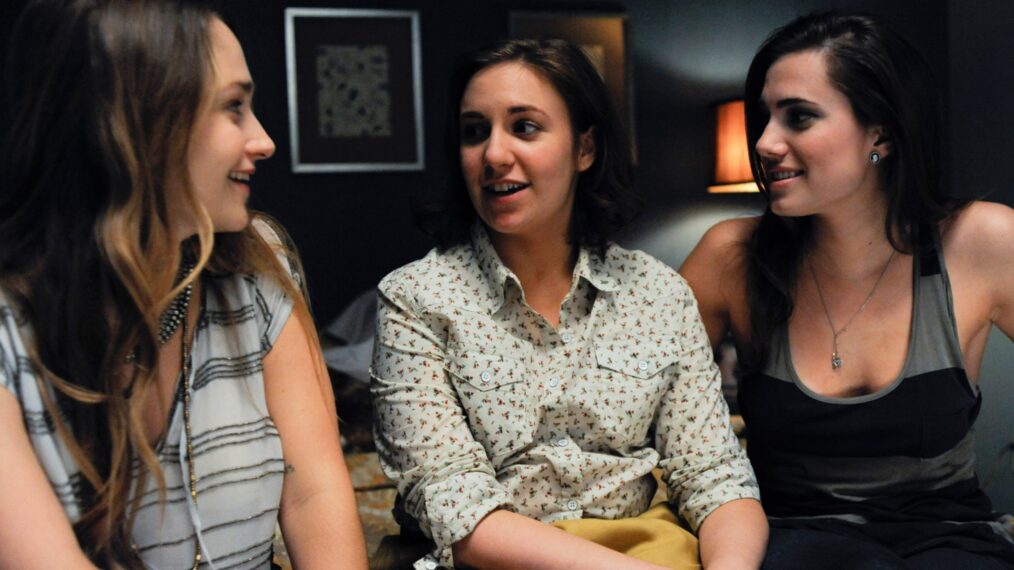 GIRLS, (from left): Jemima Kirke, Lena Dunham, Allison Williams, 'Pilot', (Season 1, ep. 101, aired April 15, 2012), 2012-. photo: JoJo Whilden / © HBO / Courtesy: Everett Collection