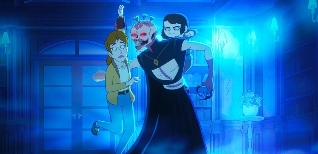 HAUNTED HOTEL, from left: Katherine (voice: Eliza Coupe), Monster (voice: Fred Tatasciore), Abaddon (voice: Jimmi Simpson), (Season 2, ep. 201, aired Oct. 9, 2026). photo: ©Netflix / Courtesy Everett Collection