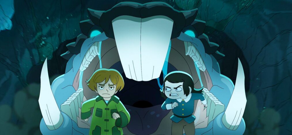 HAUNTED HOTEL, from left: Esther (voice: Natalie Palamides), Abaddon (voice: Jimmi Simpson), (Season 2, ep. 202, aired Oct. 9, 2026). photo: ©Netflix / Courtesy Everett Collection