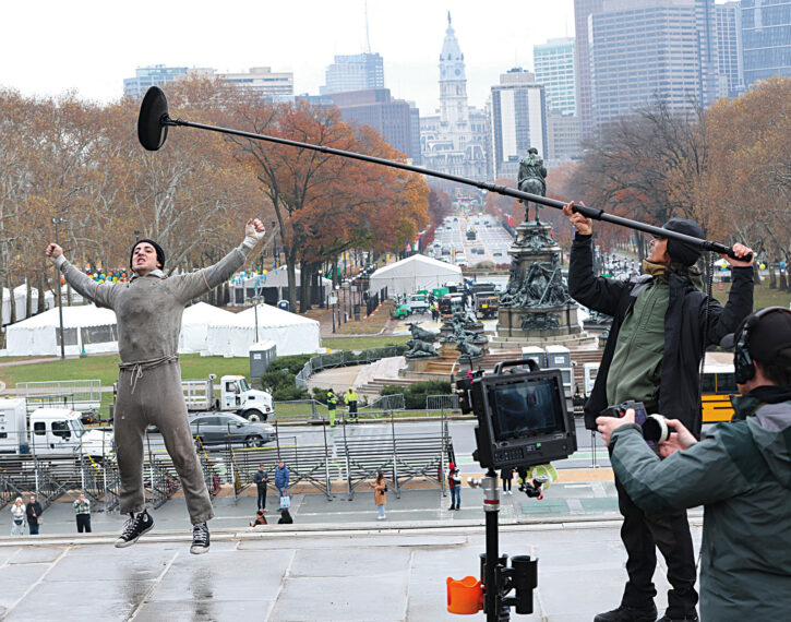 PHILADELPHIA, PA - NOVEMBER 19: Anthony Ippolito is seen on set of "I Play Rocky" on November 19, 2025 in Philadelphia, Pennsylvania.