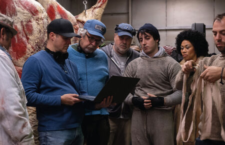 (L to R) Director Peter Farrelly with actor Anthony Ippolito during the production of I PLAY ROCKY, from Amazon MGM Studios.