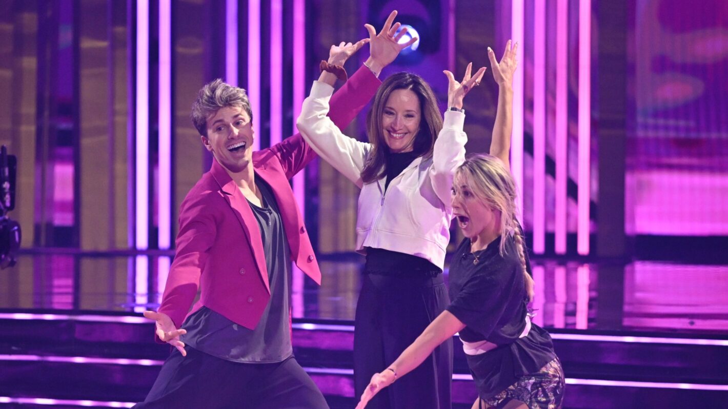 Jackson Olson, mom Laura Olson, and Emma Slater of 'Dancing With the Stars'