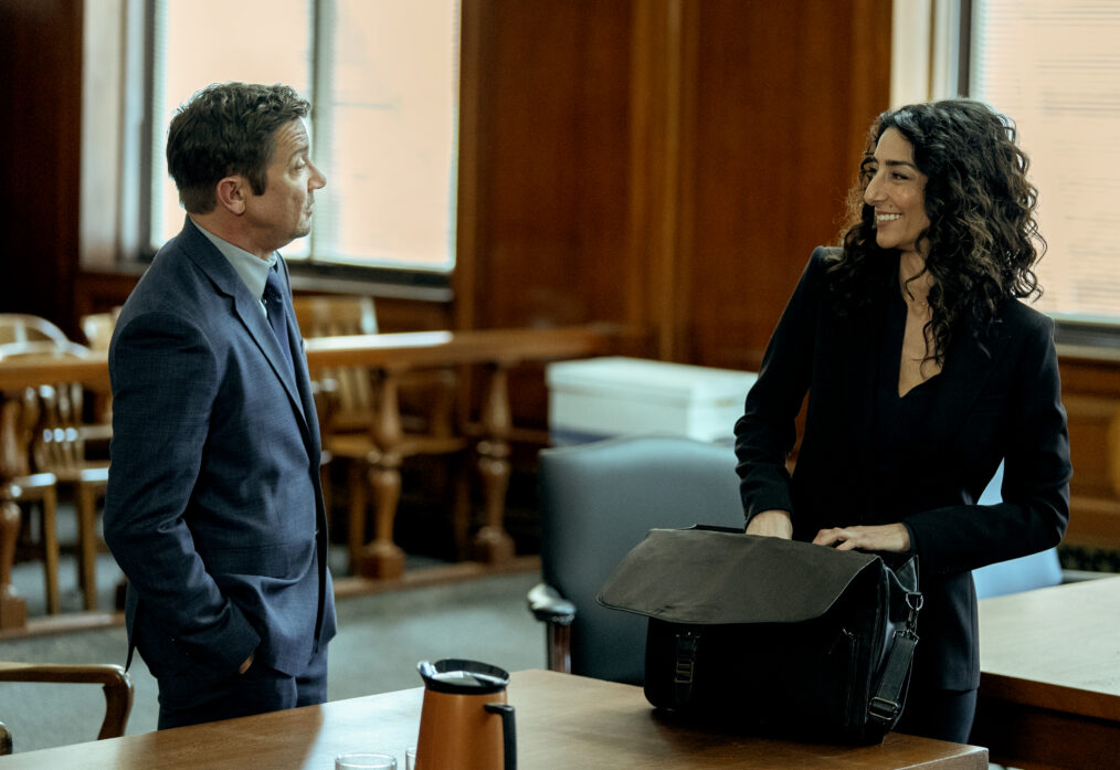 L-R: Jeremy Renner as Mike McLusky and Necar Zadegan as Evelyn in Mayor of Kingstown season 5, streaming on Paramount+, 2027. Credit: Jeremy Parsons/Paramount+