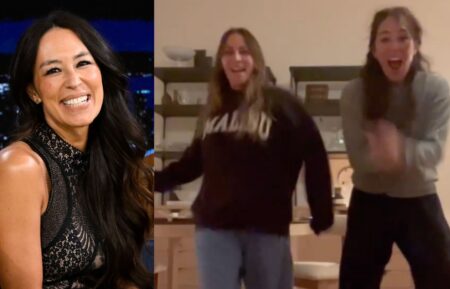 Joanna Gaines on the February 14, 2023, episode of NBC's 'The Tonight Show Starring Jimmy Fallon'; Mikey McCall and Joanna Gaines, Instagram, October 18, 2026.