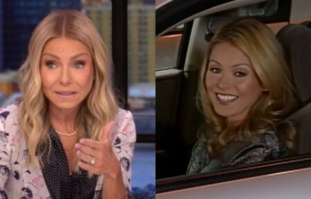 Kelly Ripa on the October 6, 2026, episode of 'Live With Kelly and Mark'; Kelly Ripa on 'Late Show with David Letterman,' 2004.