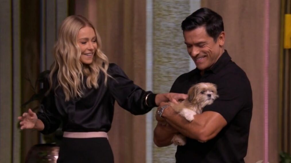 Kelly Ripa and Mark Consuelos on the October 12, 2026, episode of 'Live With Kelly and Mark.'