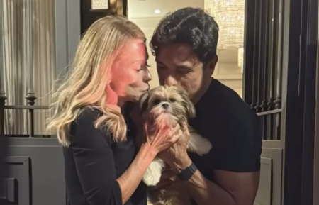 Kelly Ripa and Mark Consuelos with dog Javi, Instagram, October 20, 2026.