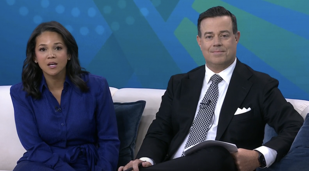 Laura Jarrett and Carson Daly on the October 10, 2026, episode of NBC's 'Weekend Today.'