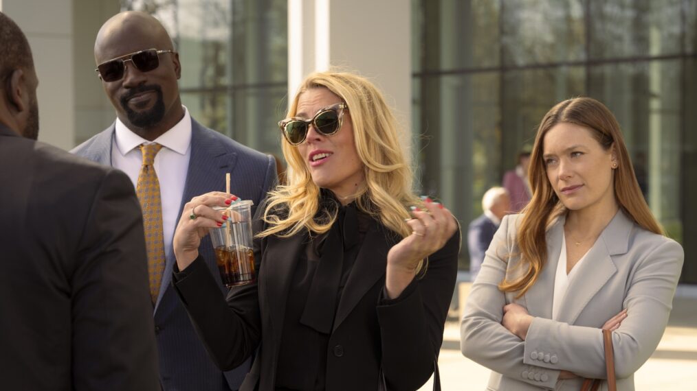 Mike Colter, Busy Philipps, and Rachel Keller, 'Cupertino,' Season 1, Episode 3, CBS, October 22, 2026.