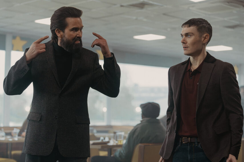 L-R Emmett J Scanlan as Paul and Jack Archer as Fergus In MobLand, episode 1, season 2, streaming on Paramount+, 2026. Photo Credit: Luke Varley/Paramount+