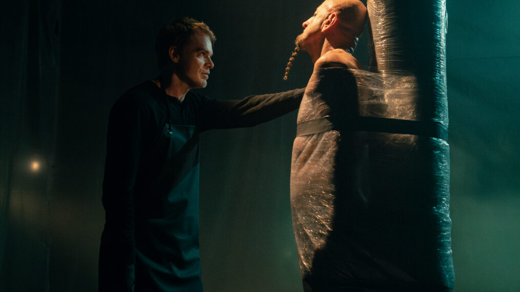 L-R: Michael C. Hall as Dexter Morgan and Shavo Odadjian as R.H. Martin in Dexter: Resurrection, episode 1, season 2, streaming on Paramount+, 2026. Photo Credit: Matt Infante/Paramount+.