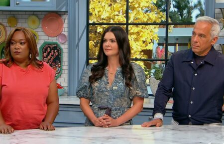 Sunny Anderson, Katie Lee Biegel, and Geoffrey Zakarian, 'The Kitchen,' Food Network, 2023.