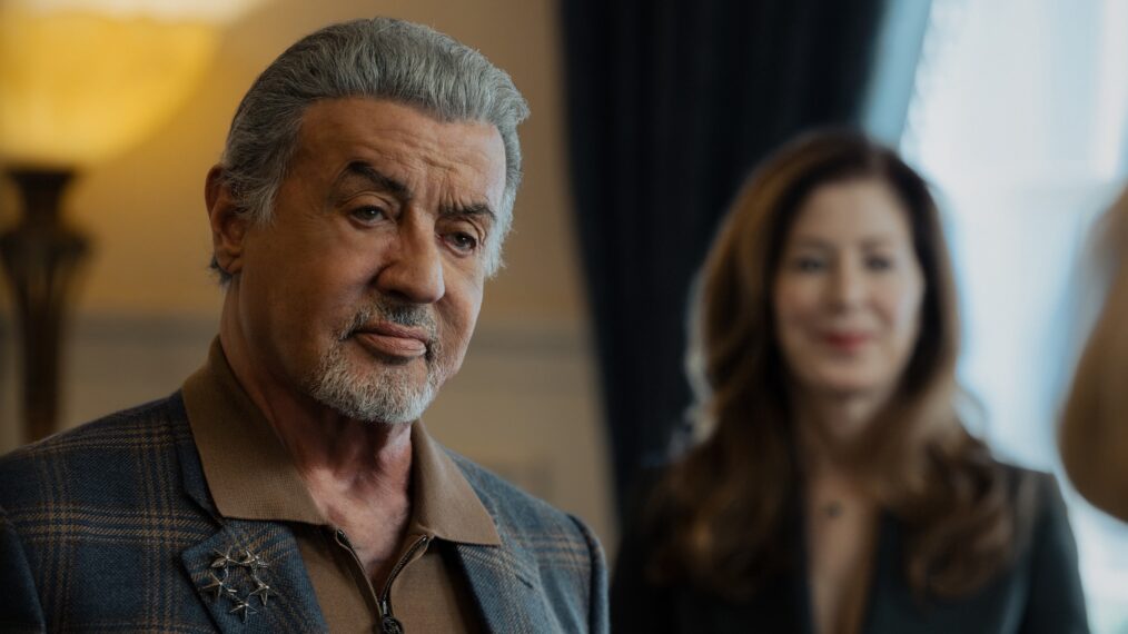 Sylvester Stallone and Dana Delany, 'Tulsa King,' Season 4, Episode 1, Paramount+, October 16, 2026.
